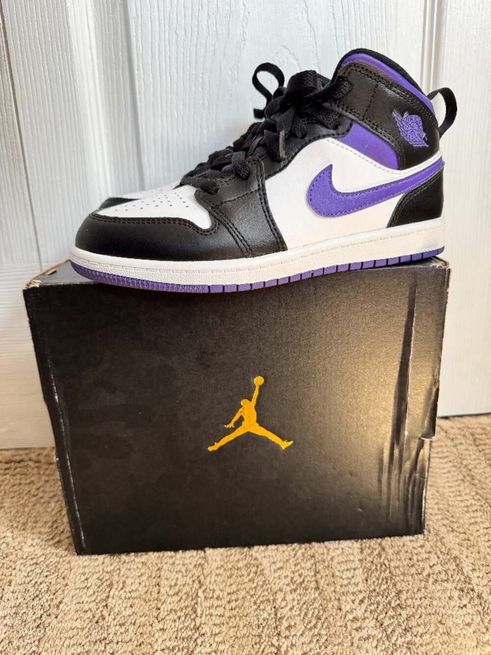 Nike Air Jordan 1 Mid Dark Iris Black Size 3Y